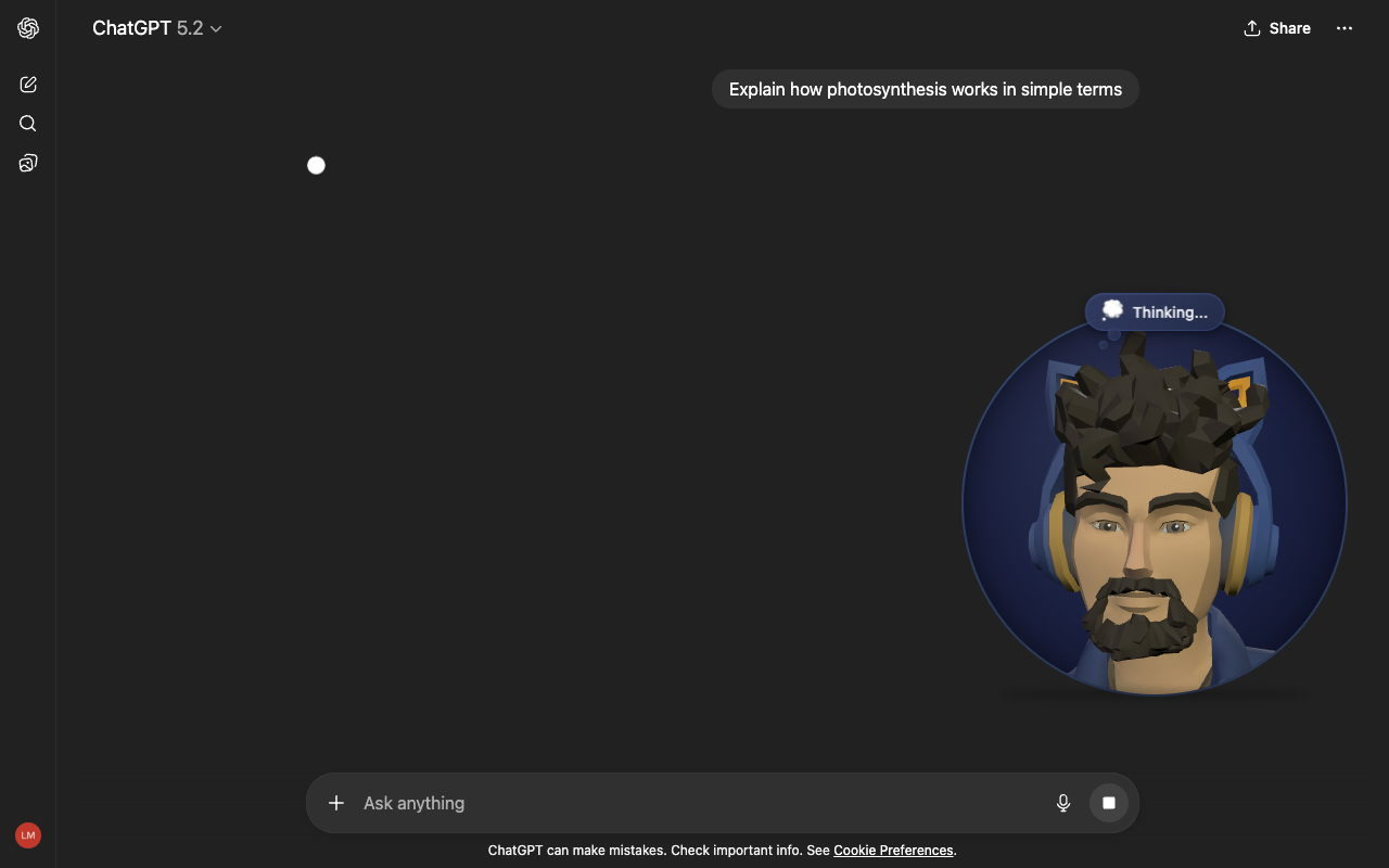 Mimora on ChatGPT - Thinking state